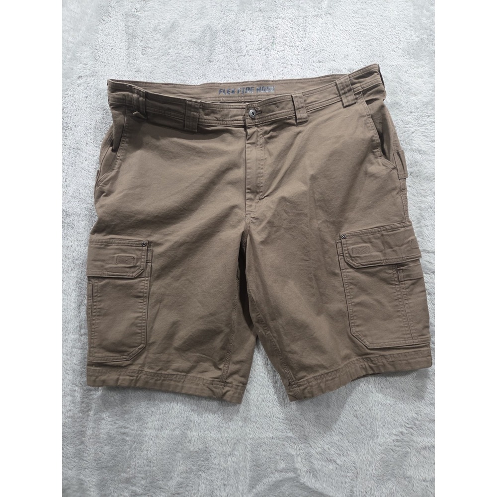 DULUTH TRADING CO. Flex Fire Hose Cargo Canvas Work Shorts Green Men Size 46x12
